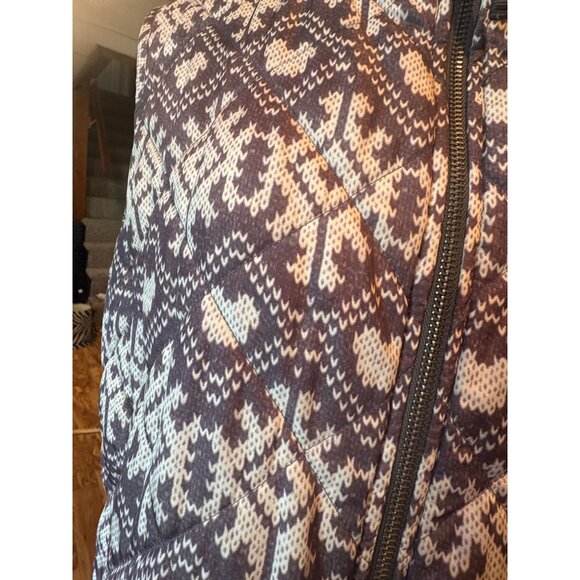Coldwater Creek Quilted Vest Size 1X (18) – Fair Isle Snowflake Print, Hidden Mi - Picture 3 of 11